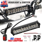 LED Headlight Light Bar + Switch for Yamaha Raptor 700R 125 250 Banshee Blaster
