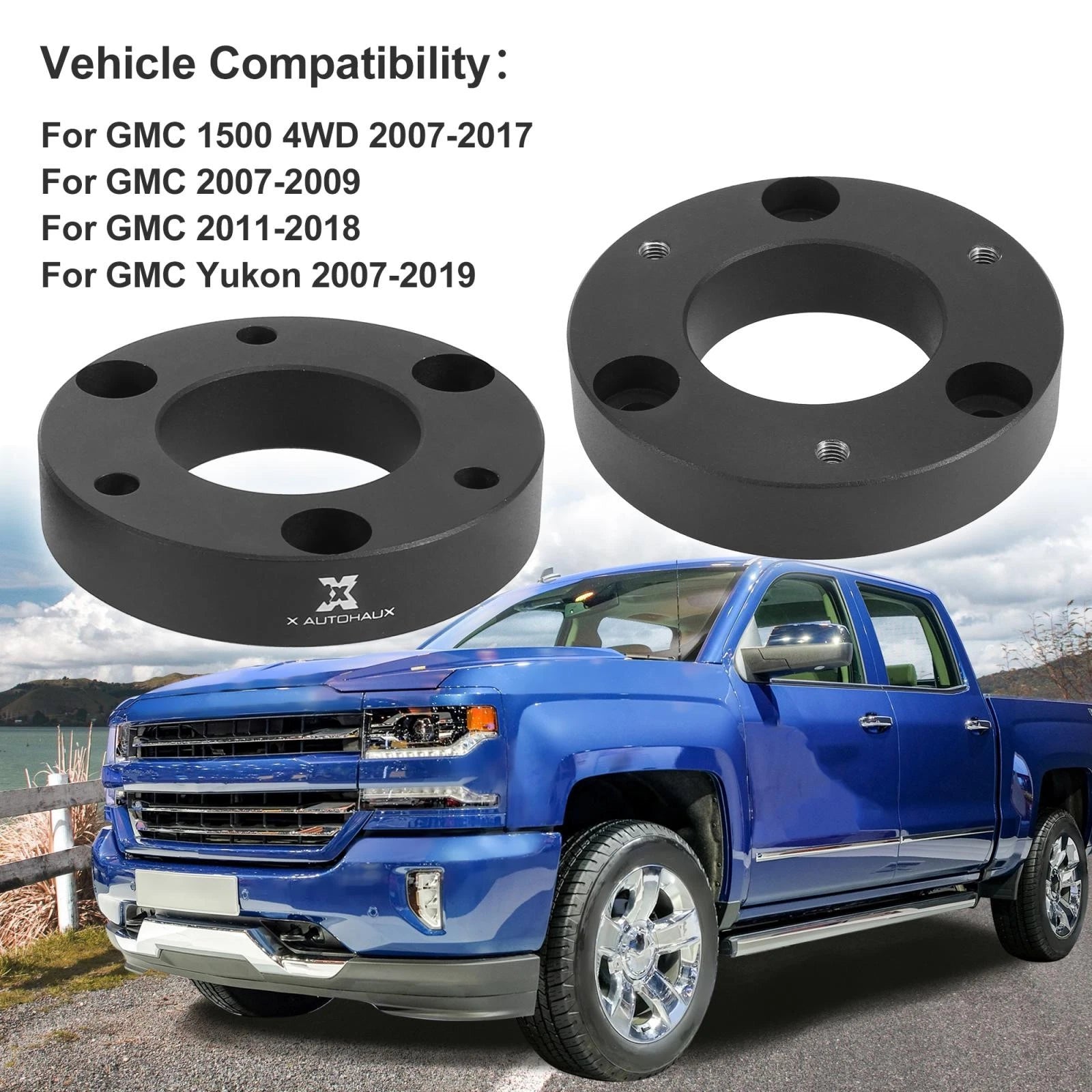 2 Inch Front Leveling Lift Spacers Kit for GMC Sierra 1500 2WD 4WD (2007–2019)