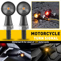 2PC Chrome LED Mini Turn Signals for Motorcycle (Amber + Red)