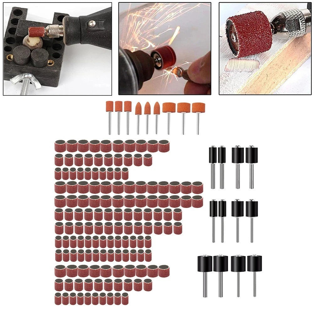 Set of 159 Aluminum Oxide Sanding Drums for Wood Finishing