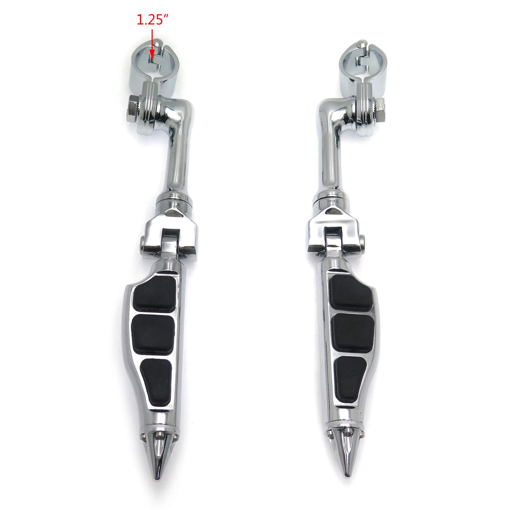 4.5" Stiletto Spike FootPeg for Harley Dyna Sportster Touring (1.25" Engine Guard)
