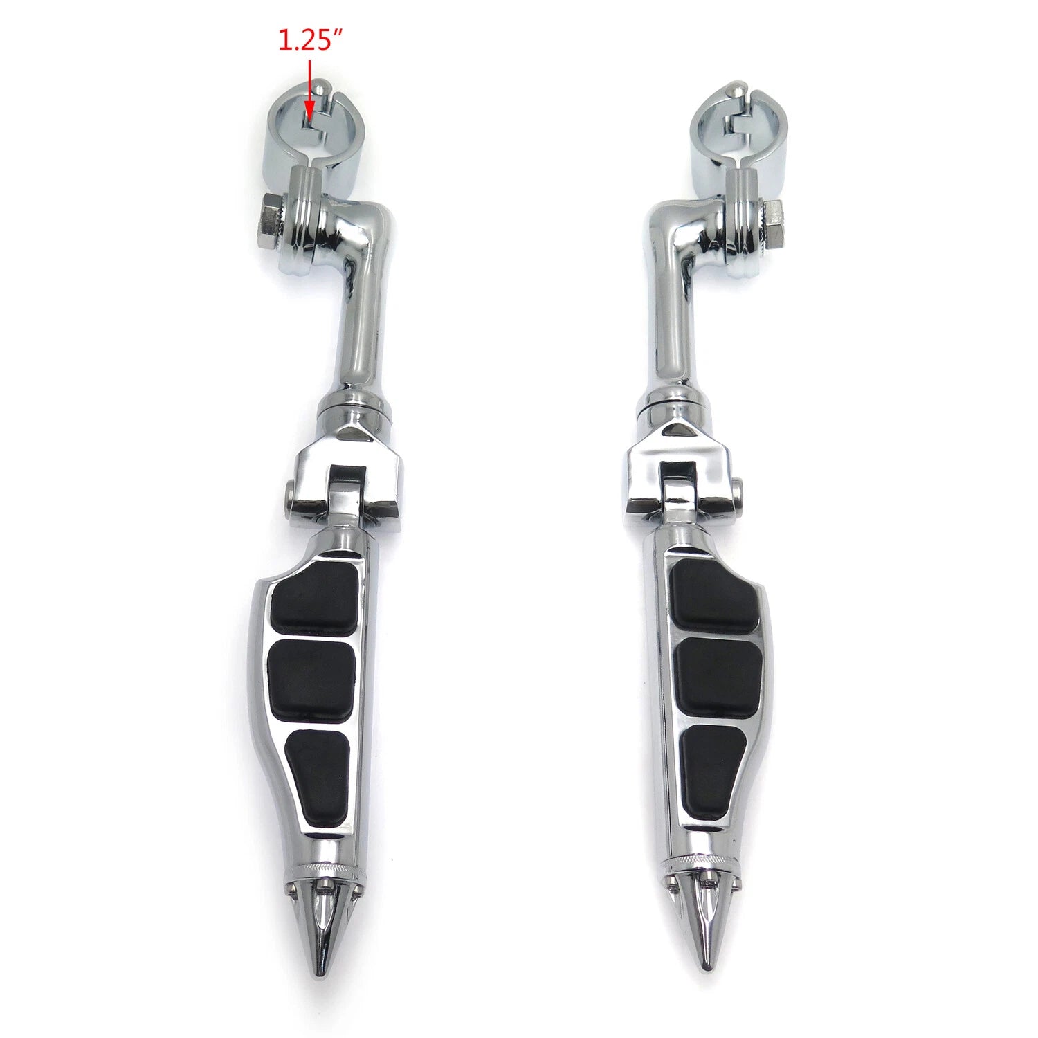 4.5" Stiletto Spike FootPeg for Harley Dyna Sportster Touring (1.25" Engine Guard)