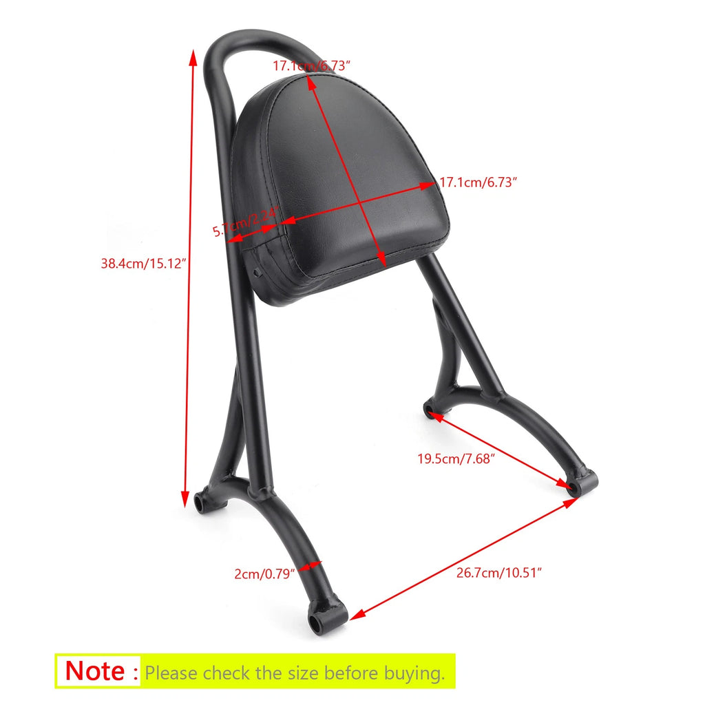 Sissy Bar Backrest Pad for Harley Sportster Iron Nightster 883 1200 (2004–2023)
