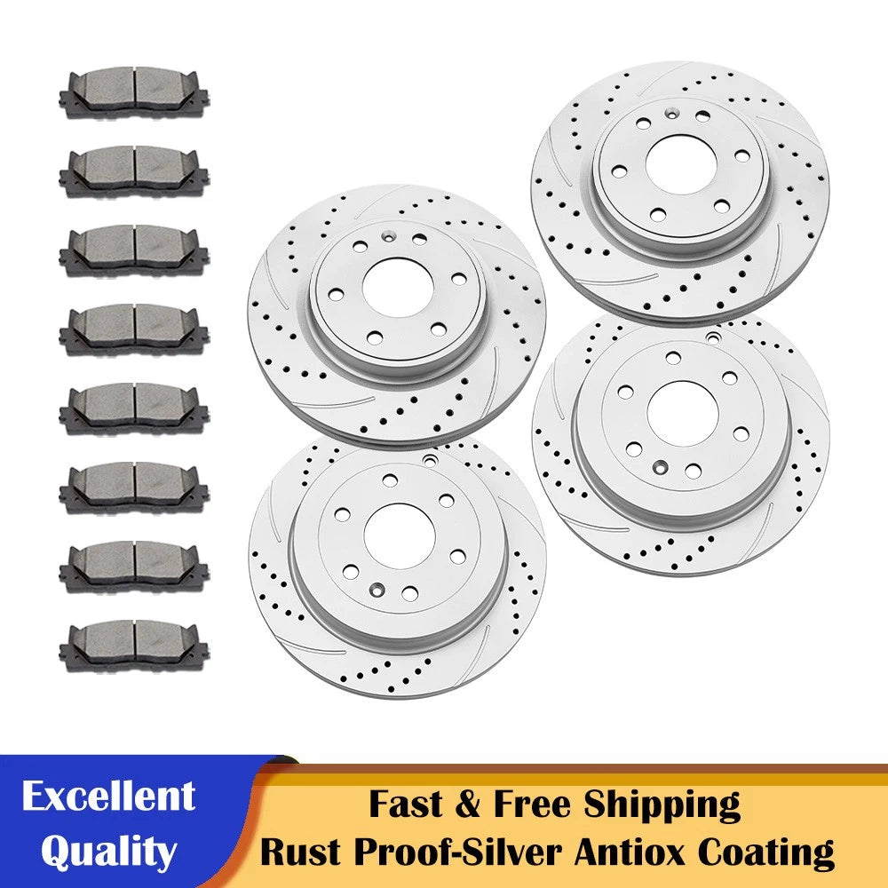 Set of 4 Front Rear Brake Rotors and Pads for Chevy Traverse (2009–2017)