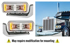 All LED Chrome Headlights Full Assembly with Mounting Arms for Peterbilt (2010–2018)