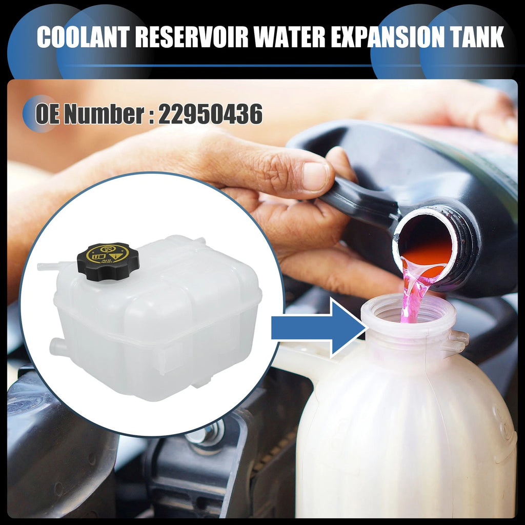 Set of 1 Coolant Expansion Overflow Tank w/ Cap No. 22950436 for Buick Regal (2011–2017)