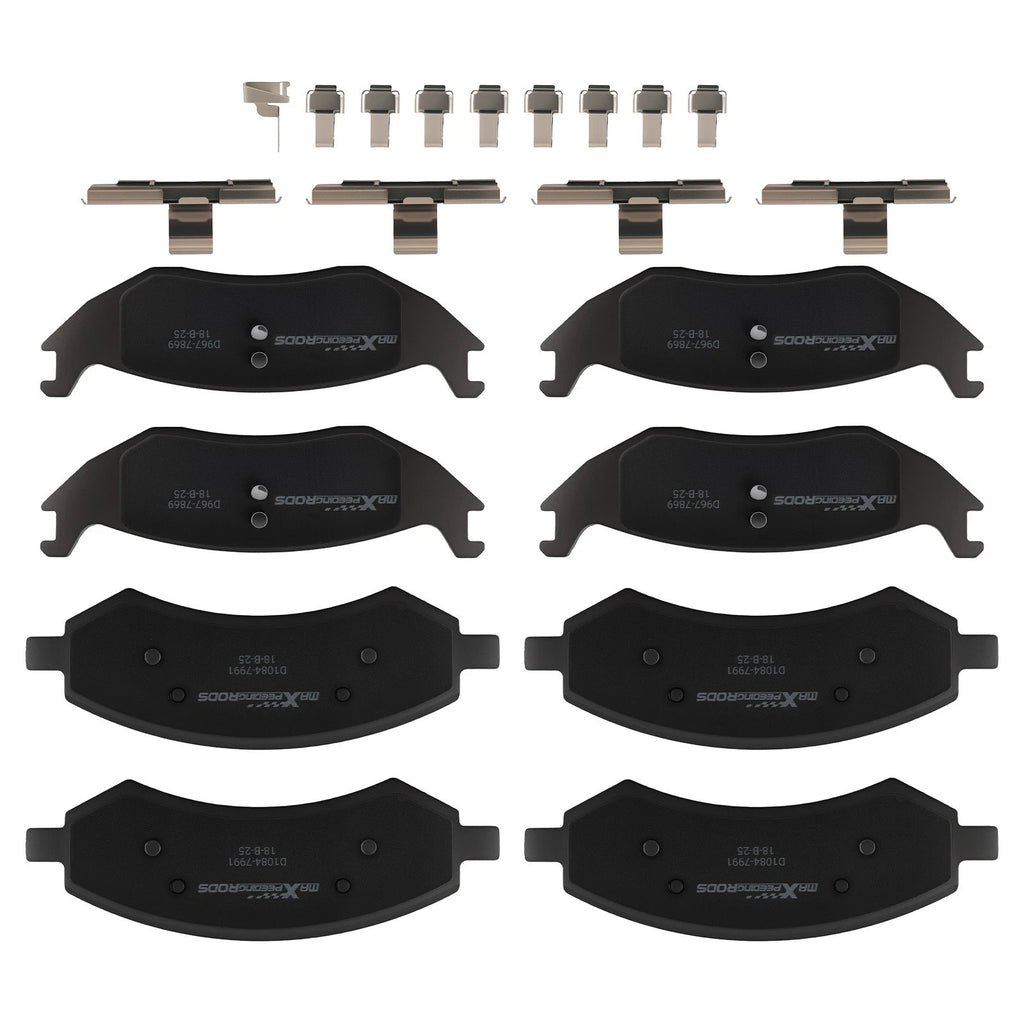 Front & Rear Ceramic Brake Pads for Chrysler Aspen/Ram 1500 (2007–2018)