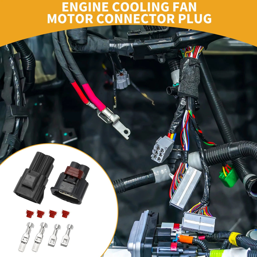 2 Pin Engine Cooling Fan Motor Connector Plug for Ford 