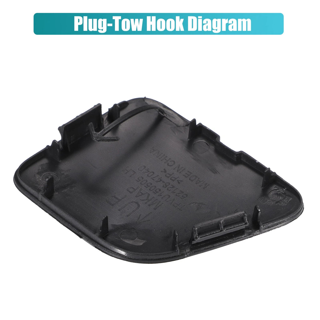 1 Pair Front Bumper Tow Hook Cover Trim for Toyota Prius V (2015–2017) No. 52128-47040