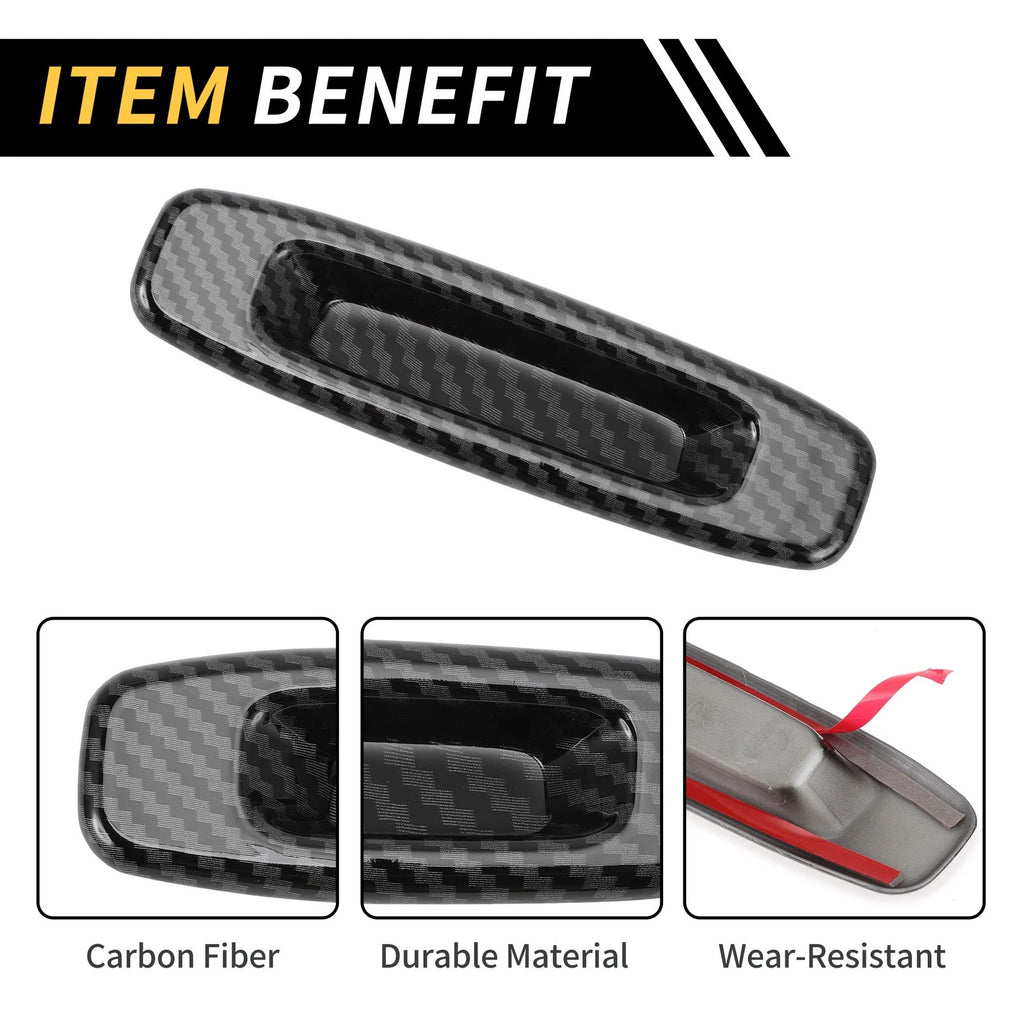 Carbon Fiber Pattern Roof Handle Cover Trim for Toyota Tundra (2014–2021)
