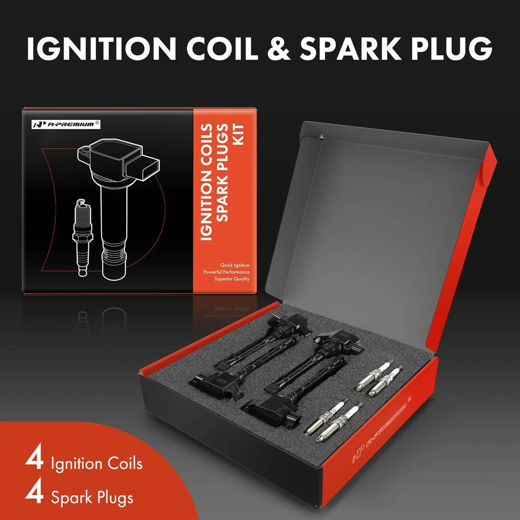 Set of 4 Ignition Coils & Spark Plugs for Nissan Altima