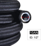 10AN E85 Nylon Braided PTFE Fuel Line Kit for Fuel Lines (10-20 ft)