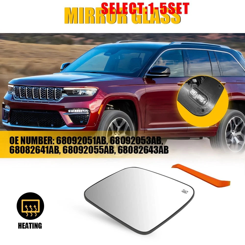 Driver Side Heated Mirror Glass for Jeep Grand Cherokee, Dodge Durango (2011–2022)