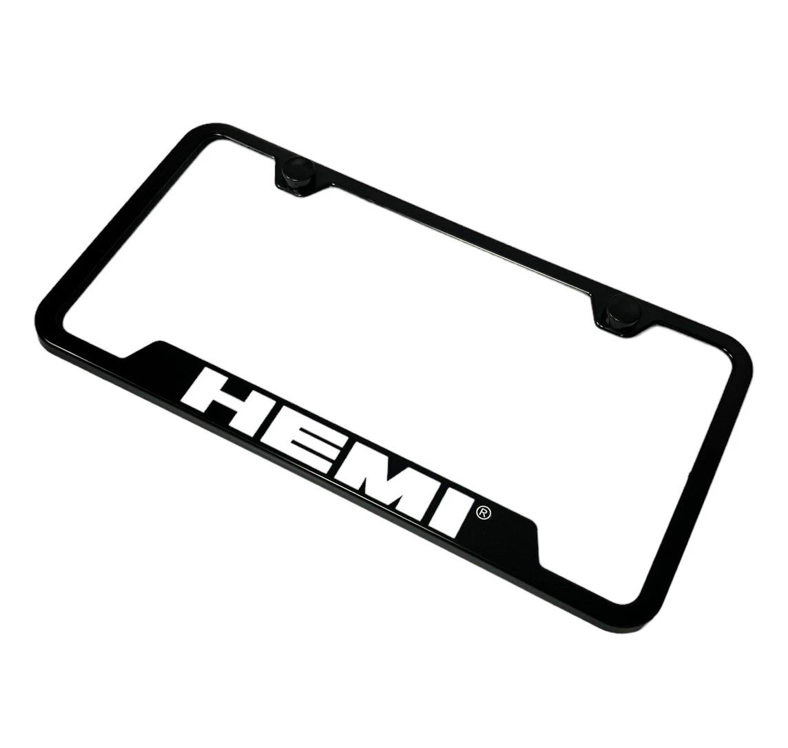 OEM License Plate Frame Notched Black for Dodge Hemi (2006–2024)