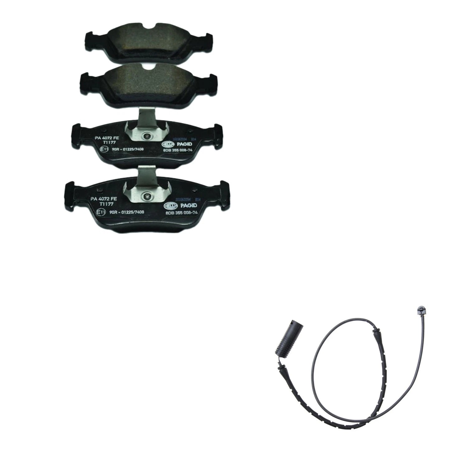 Hella Front Low-Met Disc Brake Pad w/Sensor Kit for BMW E30 E36 Z3 (1982–2002)