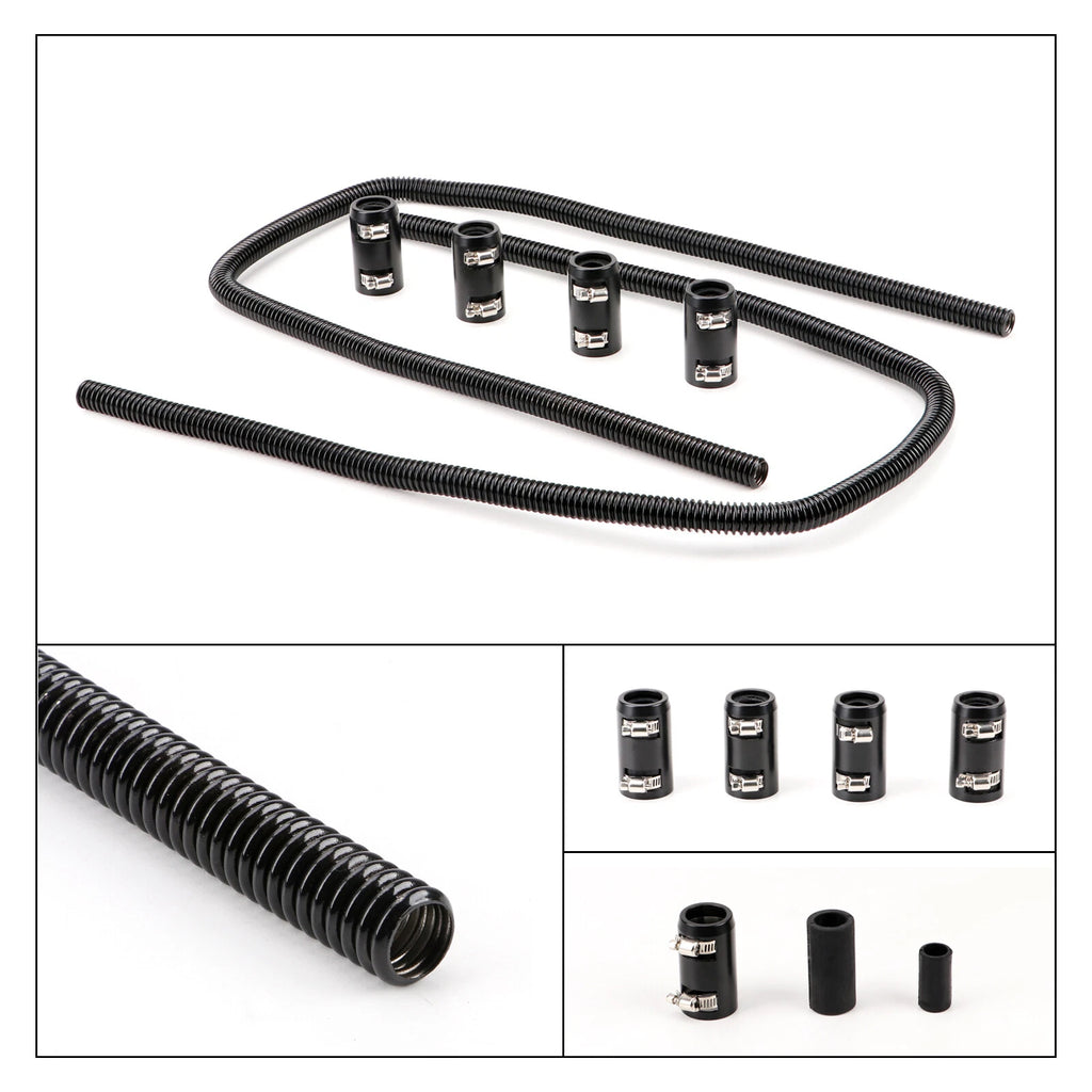 44" Stainless Steel Flexible Coolant Water Hose Kit Universal