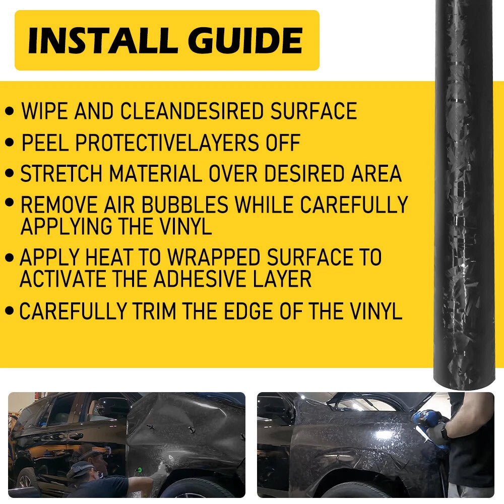 Carbon Fiber Vinyl Wrap Roll for Car Interior (59in x 11.8in)