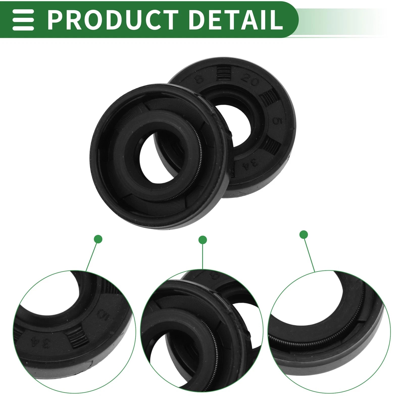 Oil Seal Ring for Various Models (8x20x5mm, NBR Rubber, High Pressure)