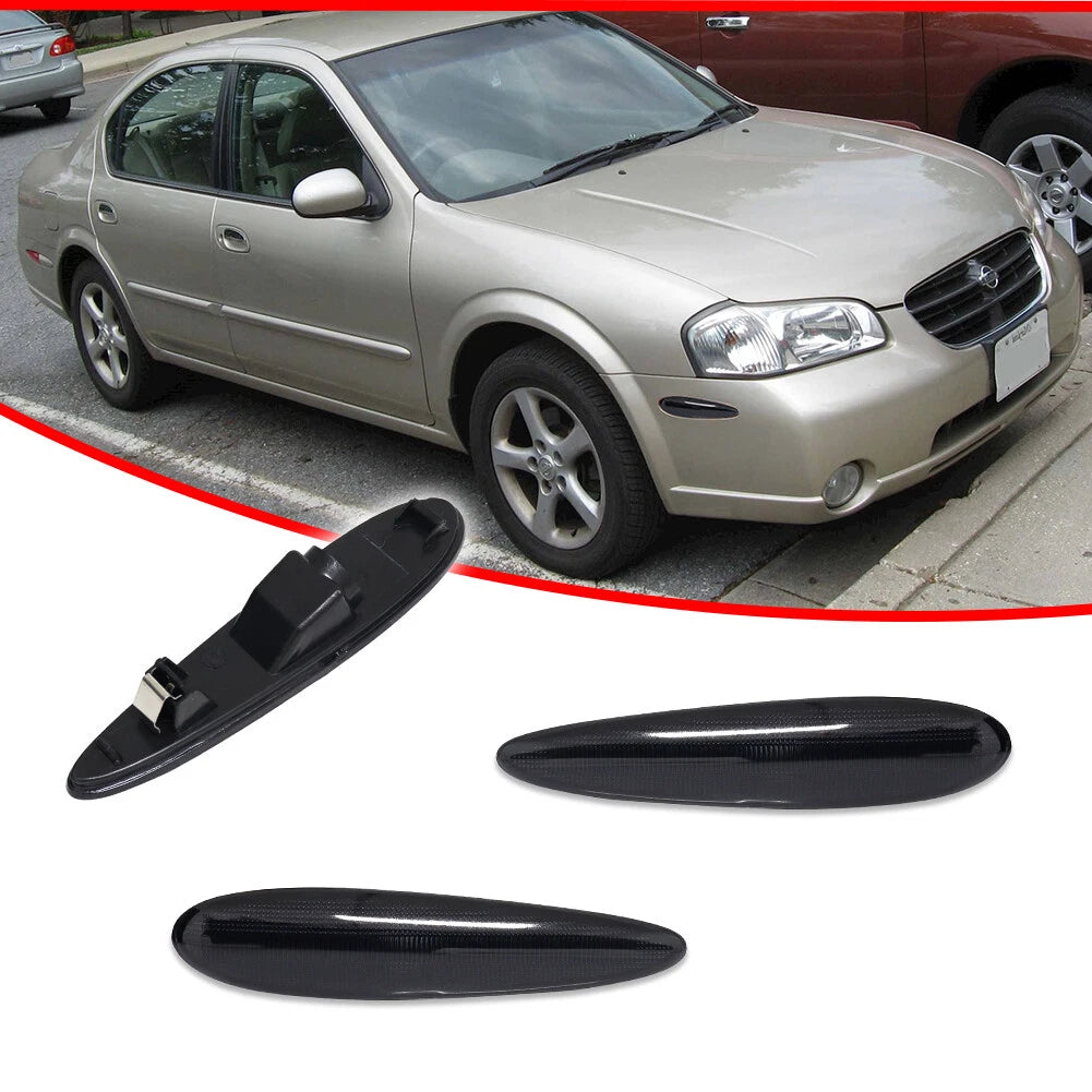 Set of 2 Smoked Lens Front Side Marker Lights for Nissan Maxima (2000–2003)