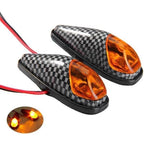 2X Flush Mount Indicators for Universal Fit (Carbon Look, Amber Lens, 60mm)