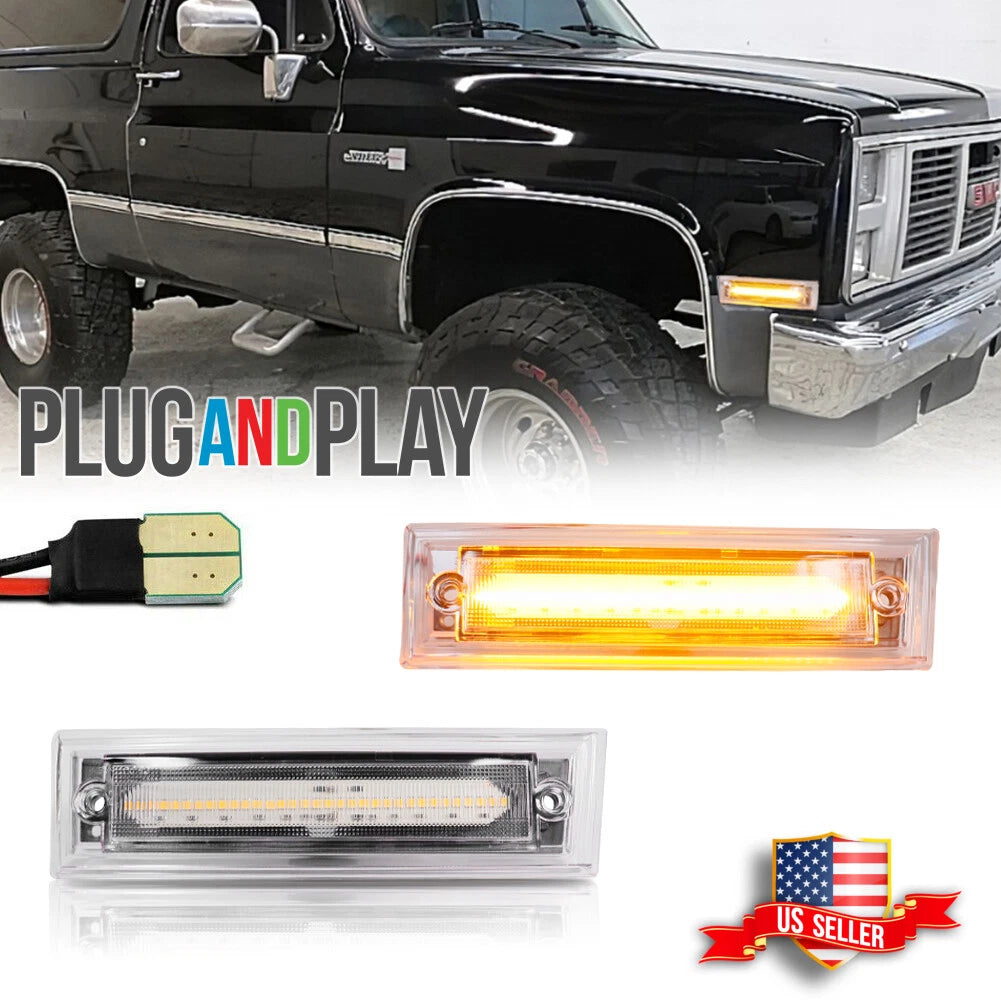 Amber LED Front Side Marker Light for Chevrolet C10 C20 C30 (1981–1991)