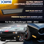 Smoked Amber LED Front Side Marker Lights for 2008-2014 Dodge Challenger
