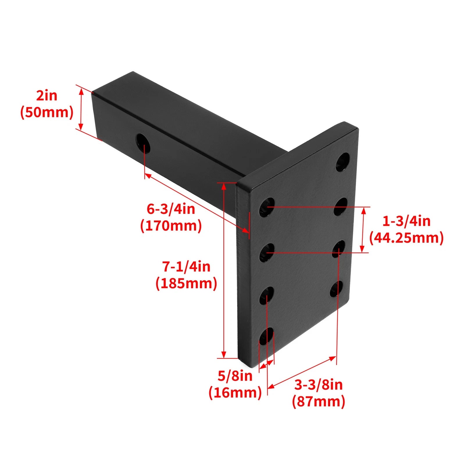 Hitch Hook Mounting Plate for 2" Receiver (20000lb, Adjustable, 3 Position)