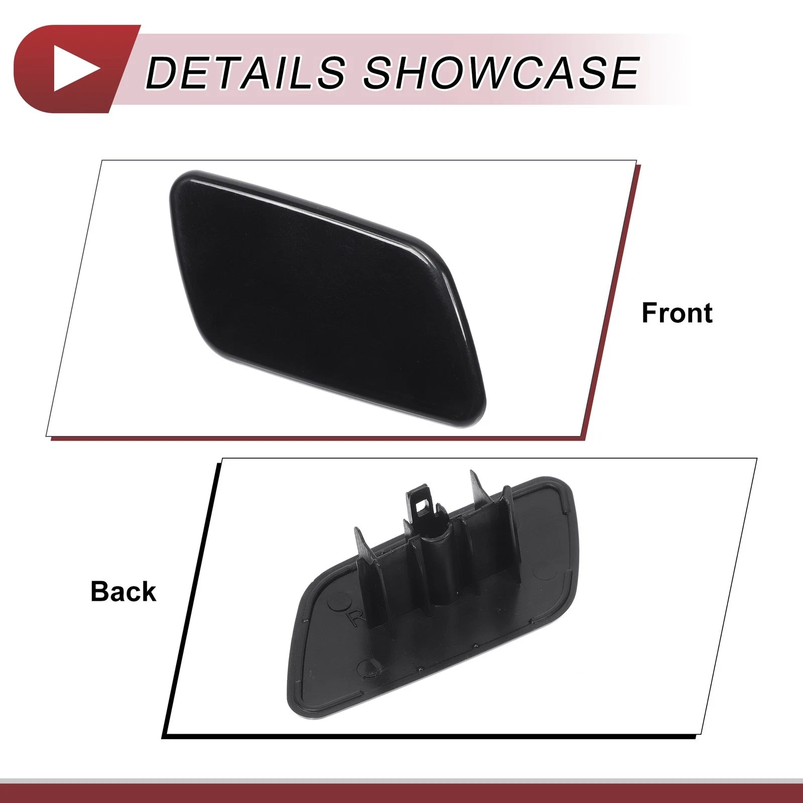 Front Right Washer Nozzle Cover Cap for Subaru Forester (2018–2021) Black