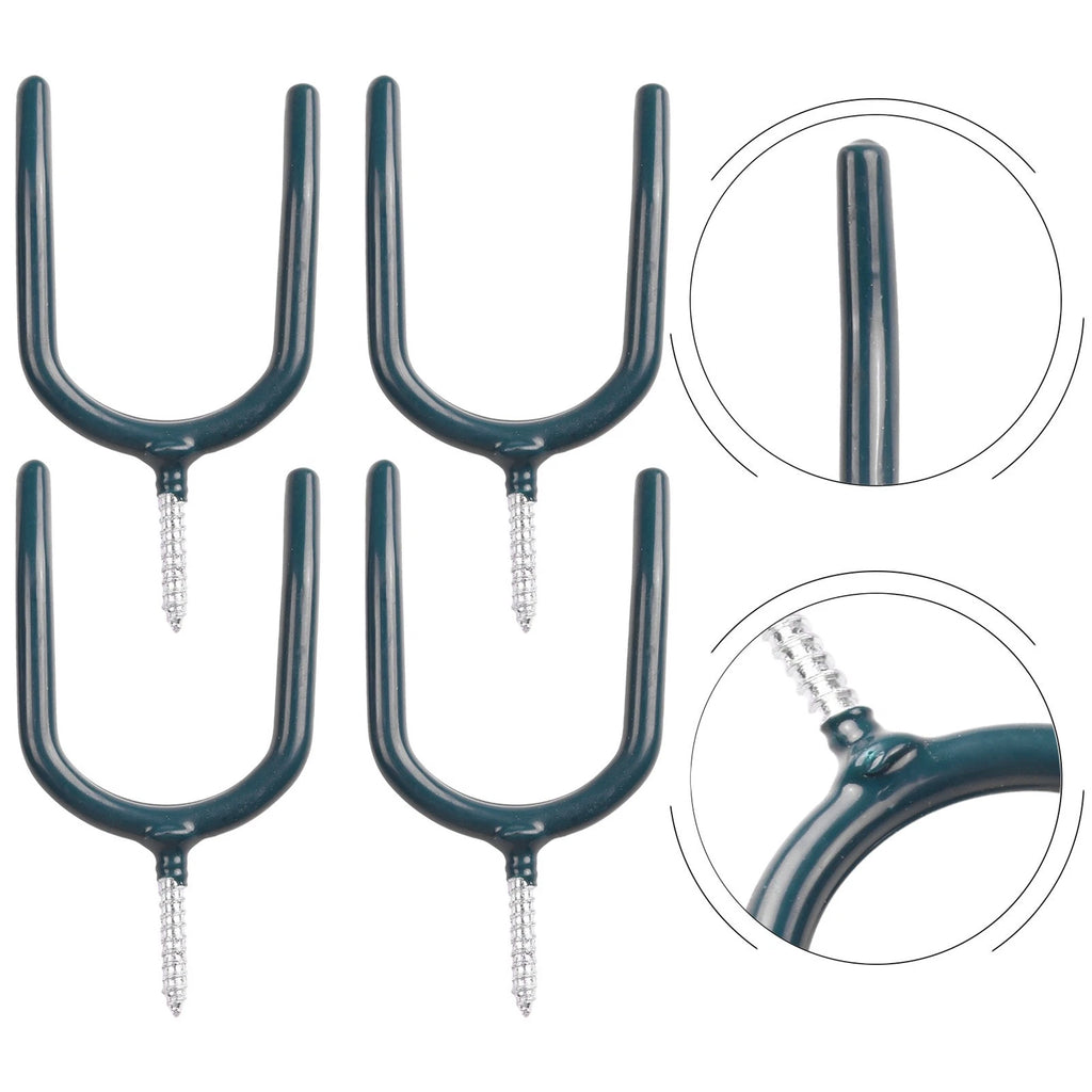 Set of 4 Vinyl Coated U Shaped Hooks for Tools and Equipment