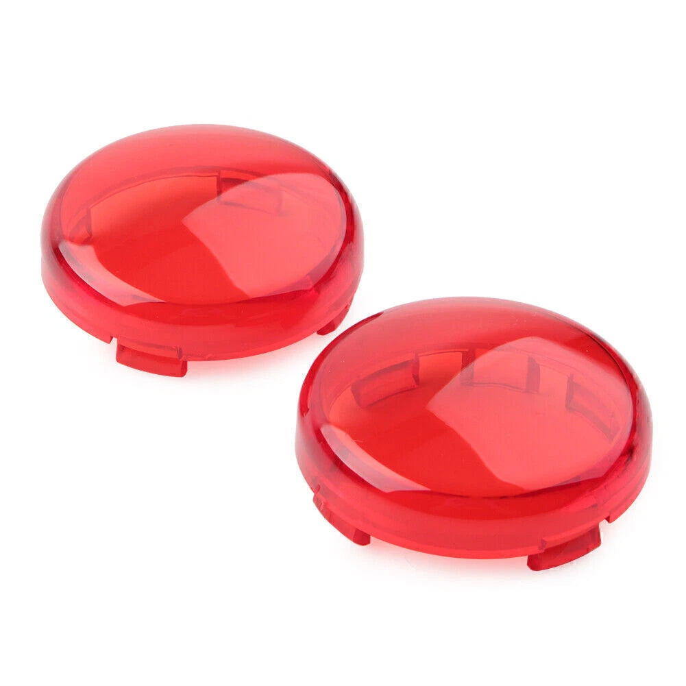 Pair Red Turn Signal Lens Light Cover for Harley Touring Softail Dyna