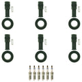 Set of 6 NGK Laser Platinum Spark Plugs & Coil Boots for Acadia CTS Enclave SRX (V6)