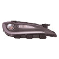Black Passenger Side Halogen Headlight Assembly w/LED Daytime Lamp w/Black Trim