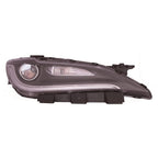 Black Passenger Side Halogen Headlight Assembly w/LED Daytime Lamp w/Black Trim