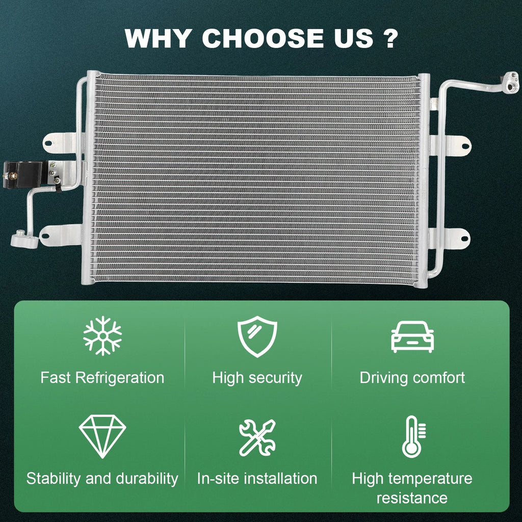 AC Condenser for Audi TT Quattro (2000–2006) / Volkswagen Golf Jetta (1999–2005)