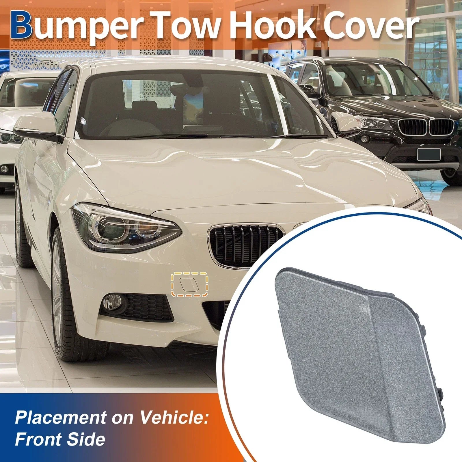 Front Tow Hook Cover for BMW 114i (2012-2014) Mineral Grey