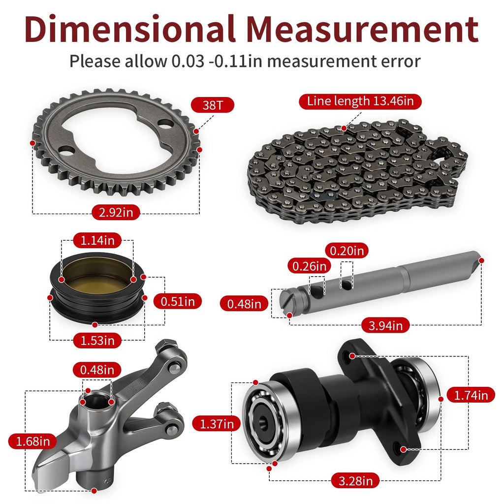 Camshaft & Rocker Arm & Cam Chain Kit for Honda TRX300EX (2001–2009)