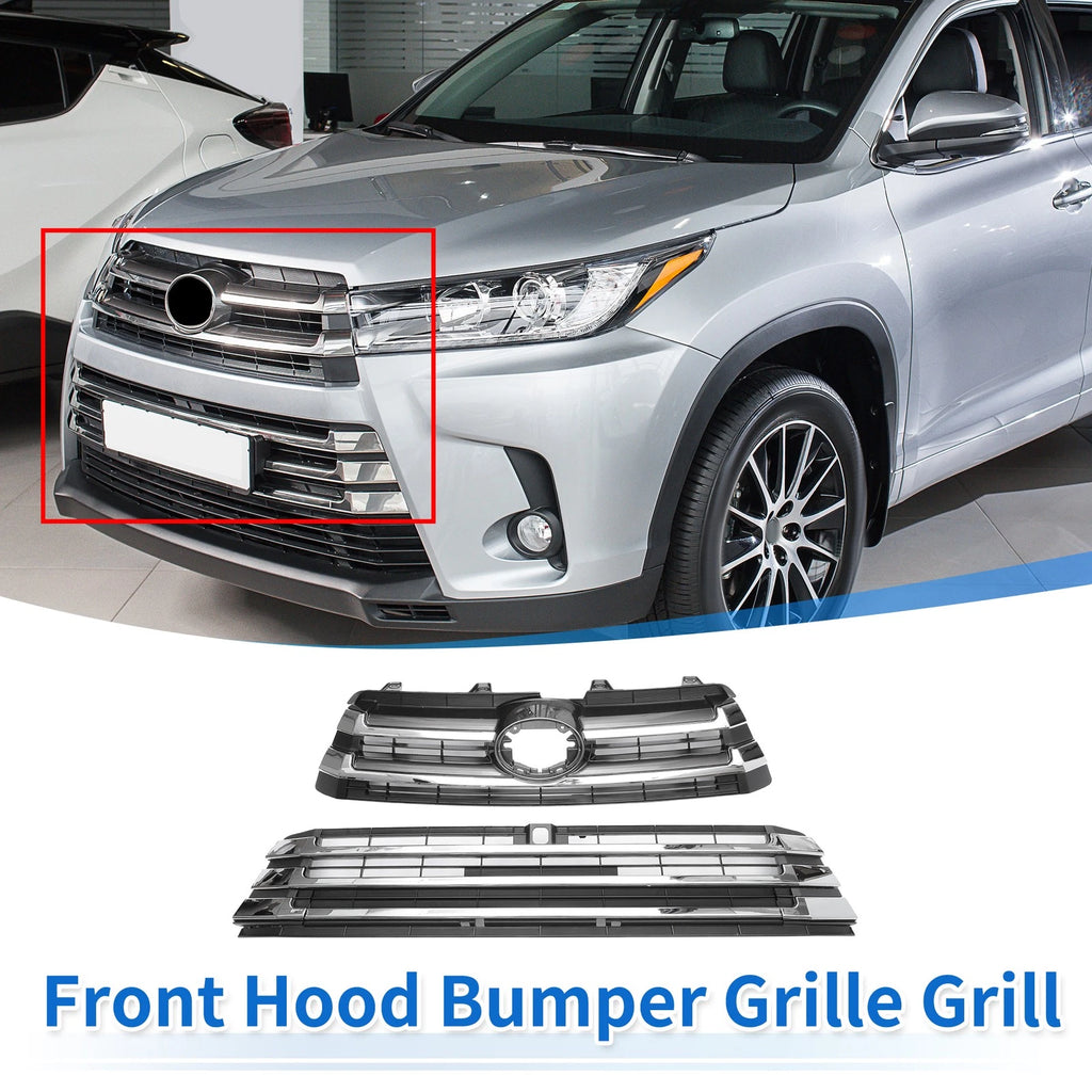 Front Lower Upper Hood Bumper Grille for Toyota Corolla (2020–2022) Black