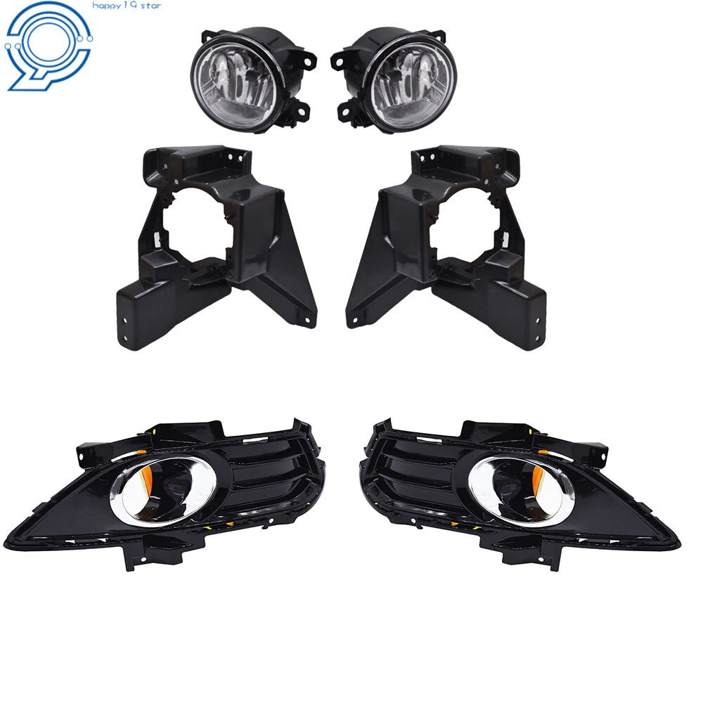 Set of 2 Fog Lights for Ford Fusion (2013–2016) Clear Driver + Passenger Side