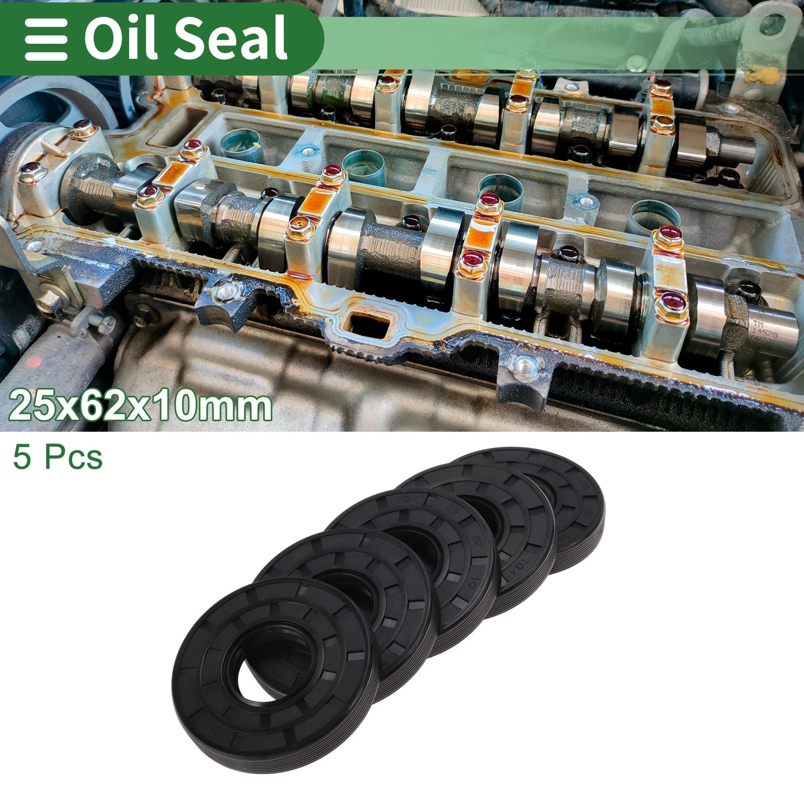 Set of 5 Oil Seals NBR Rubber 25x62x10mm for Various Models 