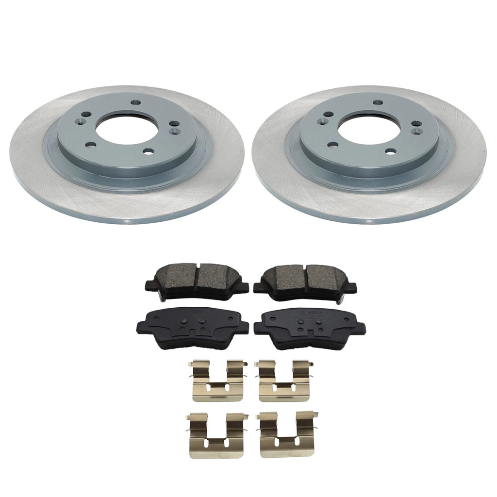 DuraGo Rear Rotors & Bosch QuietCast Ceramic Disc Brake Pad Kit for Soul EV Sonata (2015–2022)