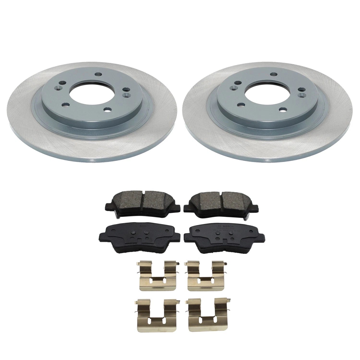 DuraGo Rear Rotors & Bosch QuietCast Ceramic Disc Brake Pad Kit for Soul EV Sonata (2015–2022)