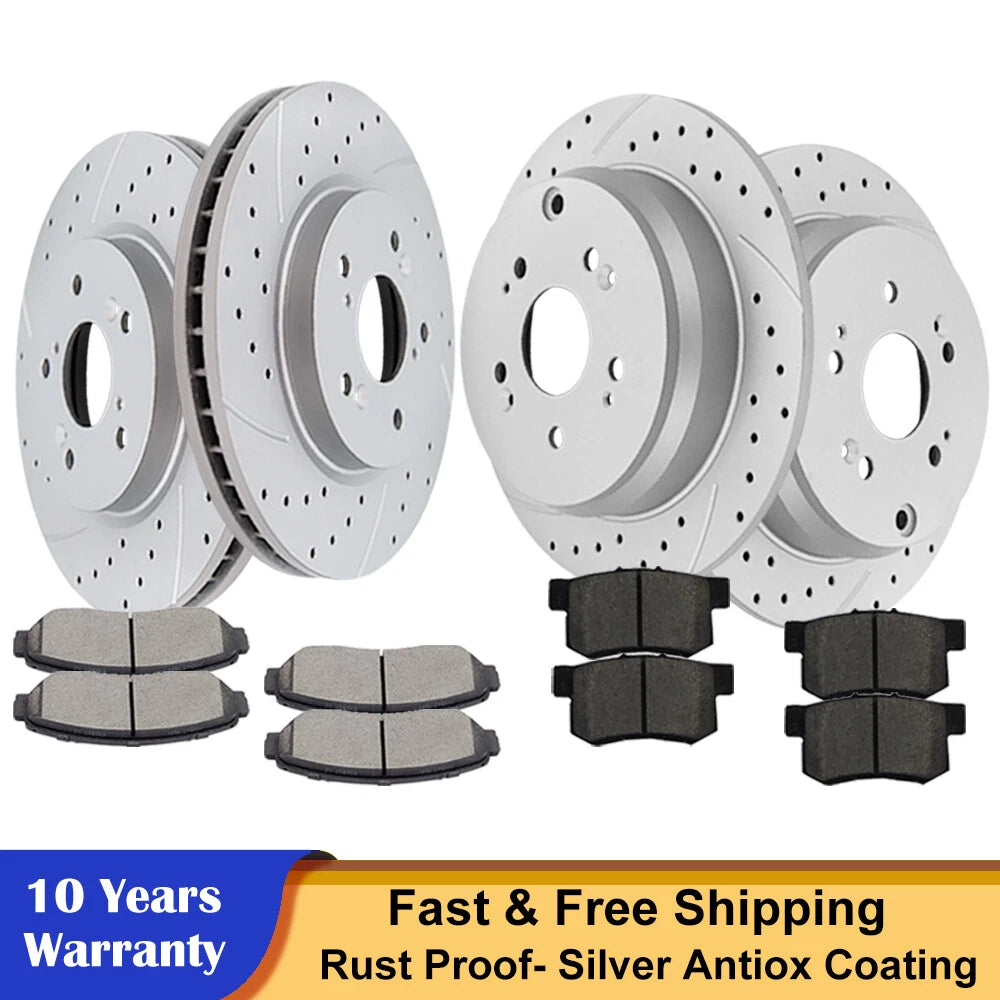 Disc Brake Rotors & Ceramic Brake Pads Kit for Honda CR-V (2010–2012)
