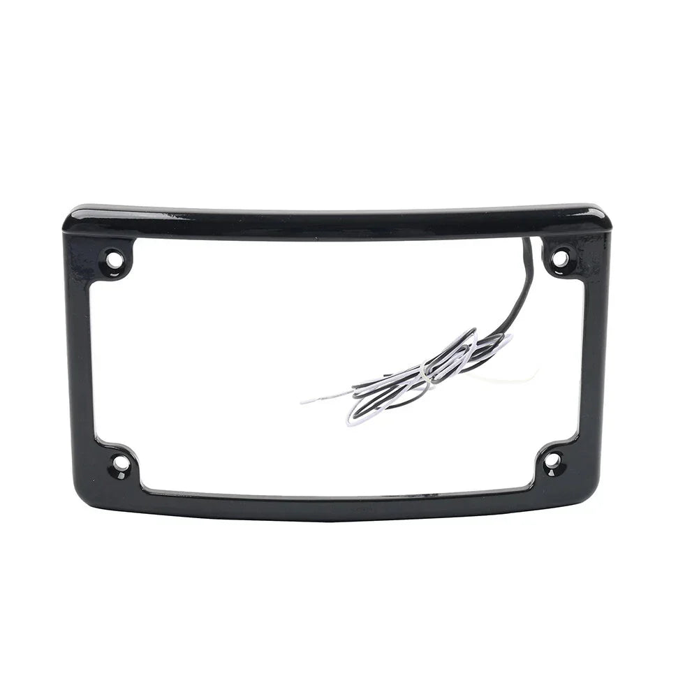 Black Rear License Plate Frame Bracket w/Light for Harley Touring (2009-2023)