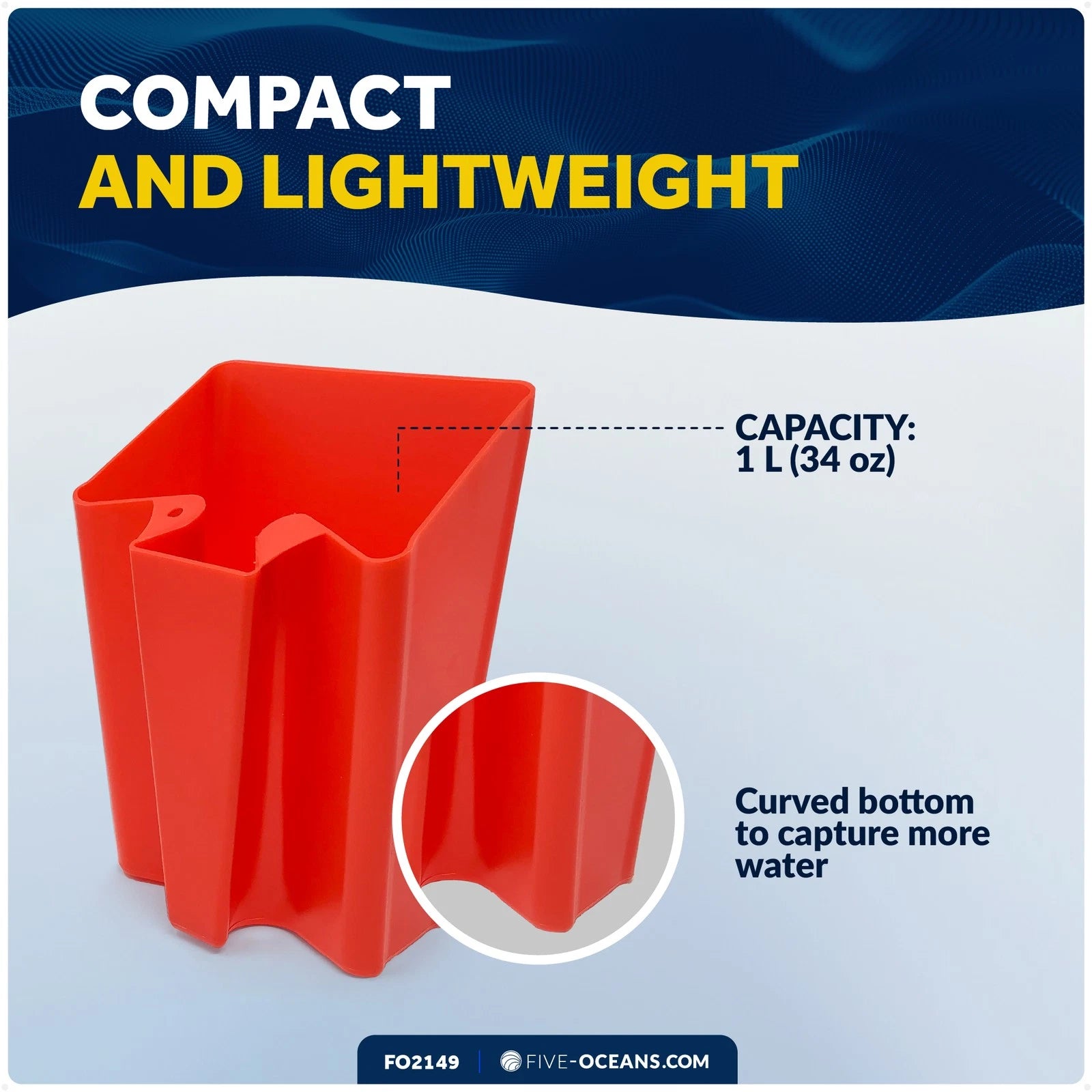 1 Liter Red Marine Scoop Bailer for Optimist Dinghies