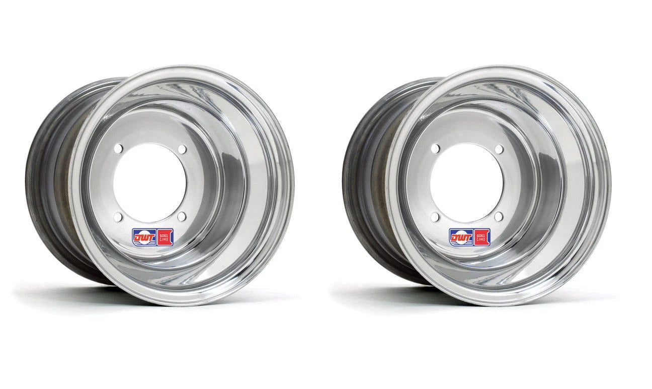 Set of 2 DWT Red Label Polished Rear Wheels Rims 9x9 4/115 for Raptor 700 YFZ450 Banshee