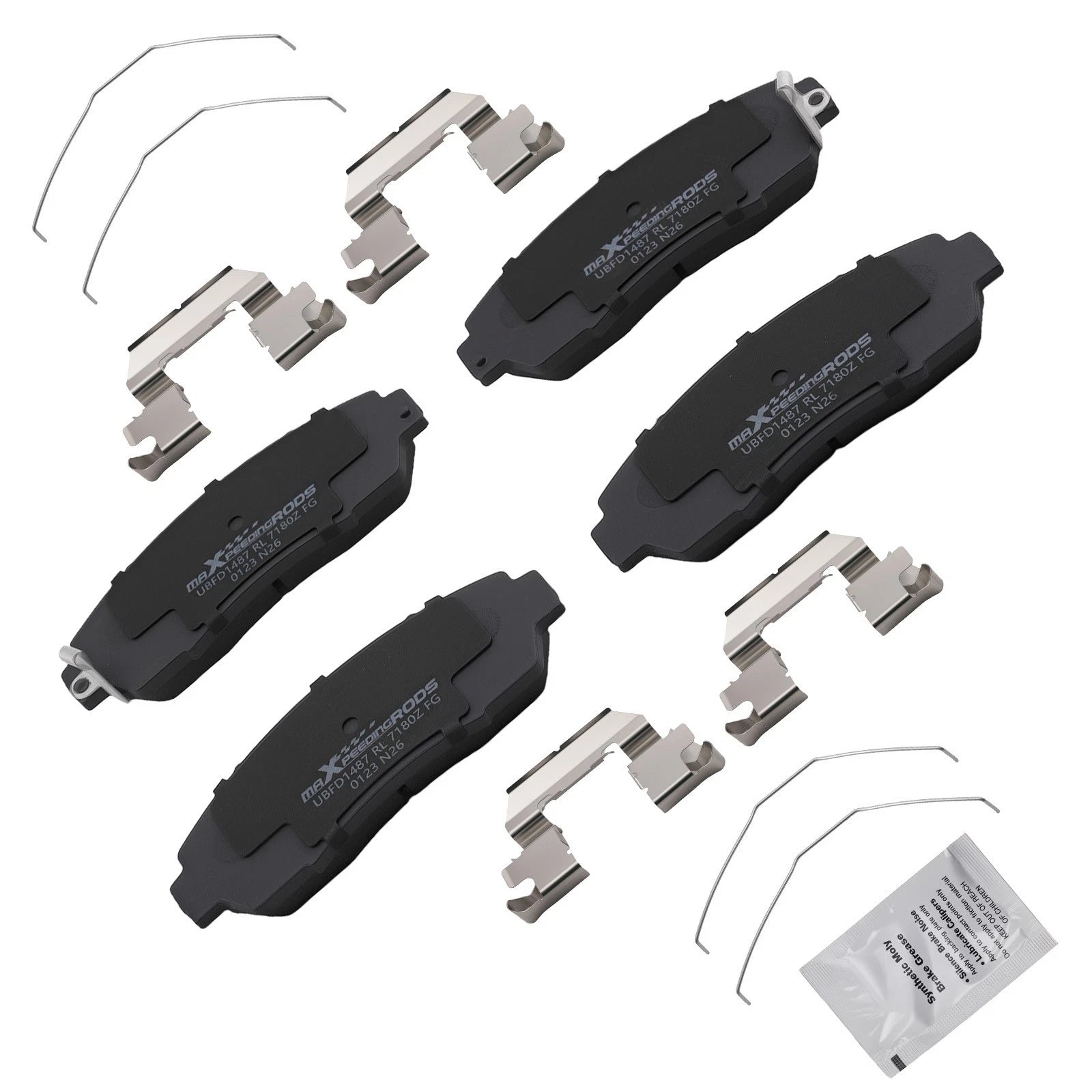 Front Ceramic Brake Pads Kit for Acura RDX/TLX (2019–2025) w/Hardware