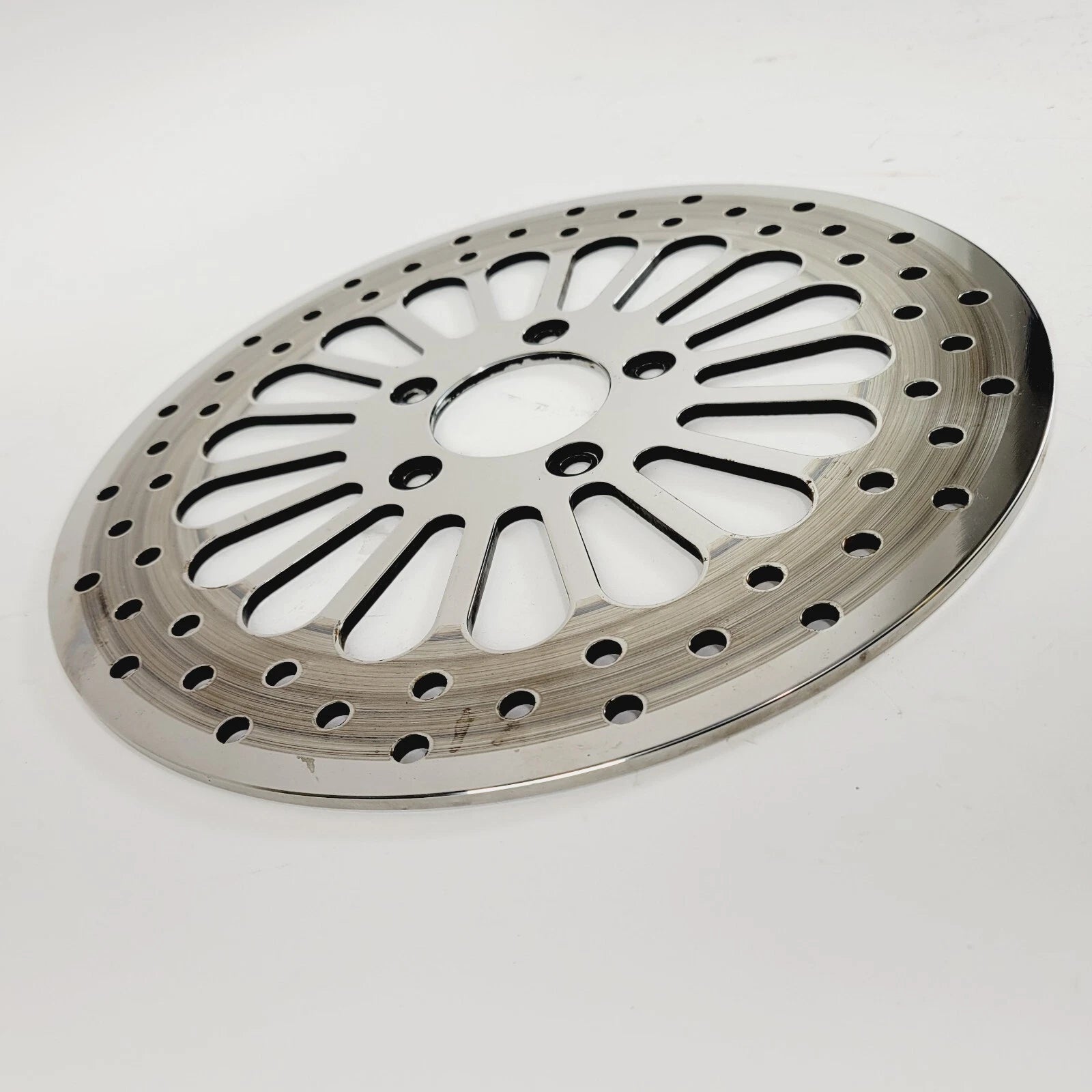 DNA Polished Super Spoke Single Rear Disc Rotor for Harley Softail XL (2000–2015)