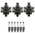 Set of 3 Ignition Coils & 6 Iridium TT Spark Plugs for Mercedes W124 W202 R129