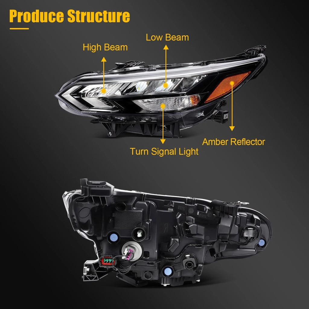 Left Driver Headlight with Bulbs for Nissan Sentra (2024–2025)