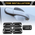 Set of 4 Exterior Door Handle Covers for Ford F-150 (2015–2023) - Black Fiber Pattern